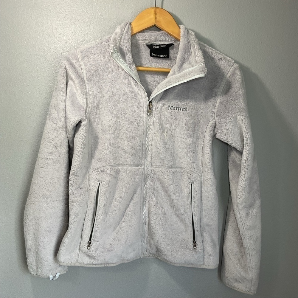 Marmot Ladies Rocklin Fleece Jacket in light gray size Small